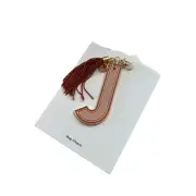 MONOGRAM J Peach Letter Keychain Bag Charm NEW