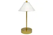Boyle Rechargeable LED Portable Table Lamp with Silk Cone Shade 16x16x30cm