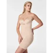 NWT Spanx “Open-Bust Mid-Thigh Bodysuit” nude shapewear (large)