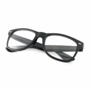 GLASSES CLEAR Mens Womens Retro NERD BLACK GEEK GLASSES GLOSSY CLEAR LENS