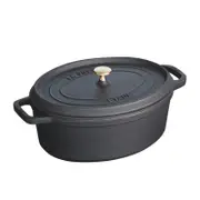 Staub Enamelled Cast Iron Oval Cocotte 33cm Black