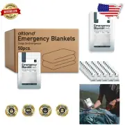 50 Pack Waterproof Emergency Blankets - Lightweight Silver Mylar for Survival