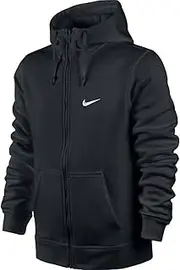 NIKE Club Swoosh Full Zip Fleece Hoody Large Black