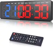 Manoive Fitness Timer, 16.5 Inch Large Digital Wall Clock, LED Timer, Interval with Countdown/Up, Stopwatch, Brightness & Volume Adjustable, Gym Timer with Remote Control for Home