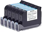 5PCS 600DPI Fast Quick Dry Solvent Based Ink Cartridge 12.7mm for Online Handheld Inkjet Printer for Text Barcode Date Time, etc(5 Black Ink)