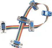 uxcell IDC Rainbow Wire Flat Ribbon Cable DB9 13 Inch Length 2.54mm Pitch Breadboard Jumper Wires RS485 RS232 Extension Cable for Electronic Projects Multi-Port Parallel Hub