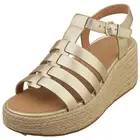 FitFlop Platforms Fisherman Womens Wedge Sandals in Platino