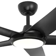 ThreeSixty 132cm Multi Blade DC Black FlatJET Ceiling Fan With Light