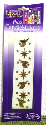 Candle Magic Christmas Wax CandleStickers Gold Angels & Stars #54313