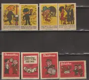 MATCHBOX LABELS CZECHOSLOVAKIA-Good and bad social behaviour,set of 8-**