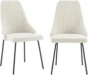 Set of 2 Shangri-La Lucca Boucle Dining Chairs (Boucle Beige)