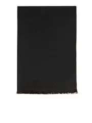 Saint Laurent Monogram Fringed Scarf in Silk & Wool Jacquard
