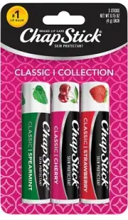 ChapStick Lip Balm 0.15 Ounce (Pack of 3), Cherry, Strawberry, Spearmint