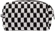 PAZIMIIK Checkered Makeup Bag for Purse Portable Zipper Make Up Pouch Small Cosmetic Case for Travel Accessories, Black, Classic