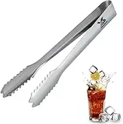 MSY BIGSUNNY 7 inches Ice Tongs for Ice Bucket, Stainless Steel Ice Tongs with Teeth, Small Serving Tongs (Silver)