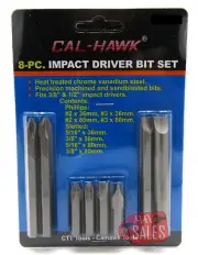 8pc Impact CR-V Driver Bit Set Screwdriver Kit Fits 3/8" & 1/2" Impact Drivers