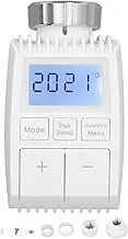 Smart Radiator Thermostat with App Control LCD Display for Home Heating System, Requires Compatible Hub (No Batteries)