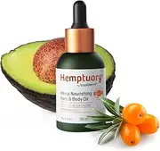 Hemptuary All Natural Face and Body Oil - Deeply Nourishes and Soothes Your Skin with Manuka Oil, Sea Buckthorn, Avocado Oil and Organic Hemp Seed Oil - Natural Skin Care for Sensitive Skin