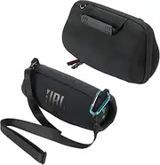 Khanka Hard Case + Silicone Case for JBL Charge 5 Waterproof Bluetooth Speaker Black Silicone Case