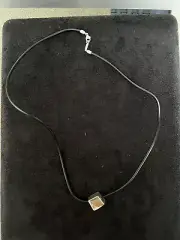 Tiffany & Co. Frank Gehry Silver Torque Necklace On 18 Inch Black Cord