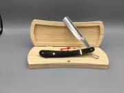 Custom Straight Razor Knife Solingen Germany Ebony Wood Exotic Inlay Nice