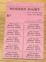 OLD SPOKANE WA MODERN DAIRY TM CUTLER MILK DELIVERY COUPON BOOK GLENROSE