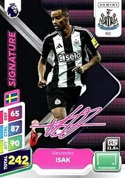 Panini Premier League Plus 2024 2025 Alexander Isak Signature Trading Card