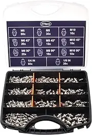Grease Nipple Assortment, 270-Piece Galvanized Zerk Kit, Industrial Lubrication Accessories, Sturdy Mechanical Fittings, Versatile Kit for Agricultural Machinery Bikes Trucks