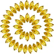 Horse Eye Crystal Rhinestones Gold Navette Point Back Gems Faceted Glass Rhinestones for Crafts, Jewelry Making 7x15MM 50Pcs