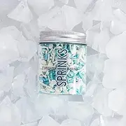 Sprinks Ice Ice Baby Sprinkles 70g - Edible Cake Decorations | Cake Sprinkles | Cupcake Sprinkles | Mermaid Sprinkles | Frozen Themed Sprinkles | Blue and White Ocean Sprinkles | Dessert Sprinkles