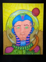 Original Mixed Media Art On Canson Board - "Space Cadet" - 2018