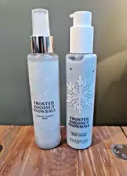 Bath & Body Works Frosted Coconut Snowball Shimmer Lotion and Shimmer Spray NEW