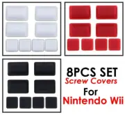 8PC Set Rubber Feet Adhesive Cover for Nintendo Wii Console WHITE/RED/BLACK
