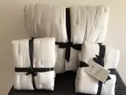 WEST ELM SILKY TENCEL CRESCENT STITCH QUILT FROST GRAY FULL/QUEEN & 2 SHAMS NEW