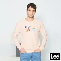在飛比找樂天市場購物網優惠-Lee 彩色LOGO拼接長袖圓領厚T恤 Modern 男 粉