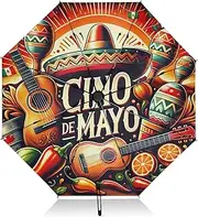 [RPLIFE] Travel Umbrella, Lightweight Portable Auto Open Close for Women, Travel Umbrellas for Rain, Wind and Sun, Mexico Cinco De Mayo