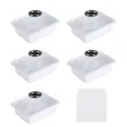 5 Pack 12 Cell Seeding Starting Trays Kit for Greenhouse Planting, White