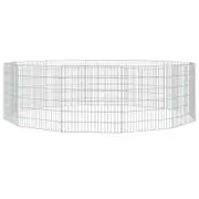 vidaXL 12-Panel Animal Enclosure Animal Run Cage Pet Hutch Galvanised Iron