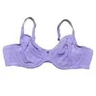 Savage X Fenty Flocked Logo Unlined Demi Bra Purple Lavender Size 40D