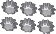 KICHOUSE 6pcs Mold Metal Egg Tart Mini Tartlet Pans Tart Baked Brioche Quiche Moulds Aluminium Pie Tins Mini Pie Tins Cupcake Tin Cupcake Baking Cups Gelatin Aluminum Alloy H203 Cream