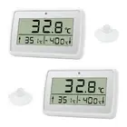 2Pcs Refrigerator Thermometer with LCD Display Alarm Temperature Thermometer`