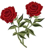 Megrocle Rose Flower Embroidered Iron-On Applique Patch, Embroidered Motif Applique Decoration Patches DIY Sew on Patch for Jeans, Clothing.Tattoo Biker Punk Embroidered Applique Sequins Badge,2pc
