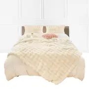 SOGA 200cm Creamy White Fur Throw Blanket