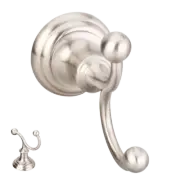 Satin Nickel Robe Towel Coat Hook Bathroom Hall Lot of 2 ELEMENTS CONVENTIONAL