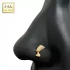 Nefertiti 2.0 14kt Solid Gold Nose Stud Real Gold Nose Rings, Hypoallergenic,