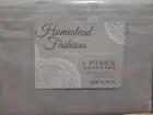 4 PIECE bed sheet set queen size, COLOR LIGHT GREY