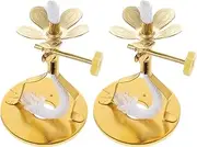Angoily Diya Lamp for Pooja - 2Pcs Butter Floating Wicks Buddhist Ghee Holder Oil Wicks Disc Burner Wick Holder - Buddhist Altar Supplies S