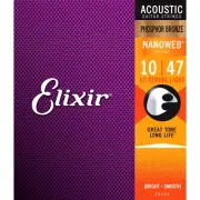 Elixir 16152 Nanoweb Phosphor Bronze Acoustic Guitar Strings, 12 String Light
