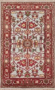 Light Blue Heriz Serapi Geometric Oriental Hand-knotted Accent Rug Carpet 3'x5'