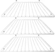 SPARES2GO Universal Fridge Refrigerator Freezer Shelf (Pack of 3 Shelves, White, Adjustable, Plastic Coated, Extendable Arms)